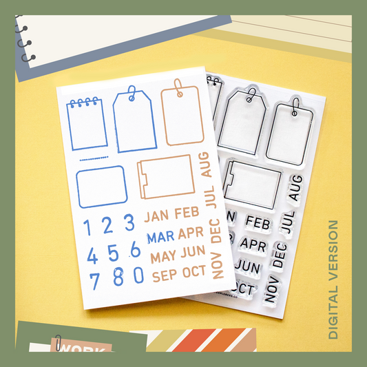 Mini Calendar Tags - Digital Stamp Set