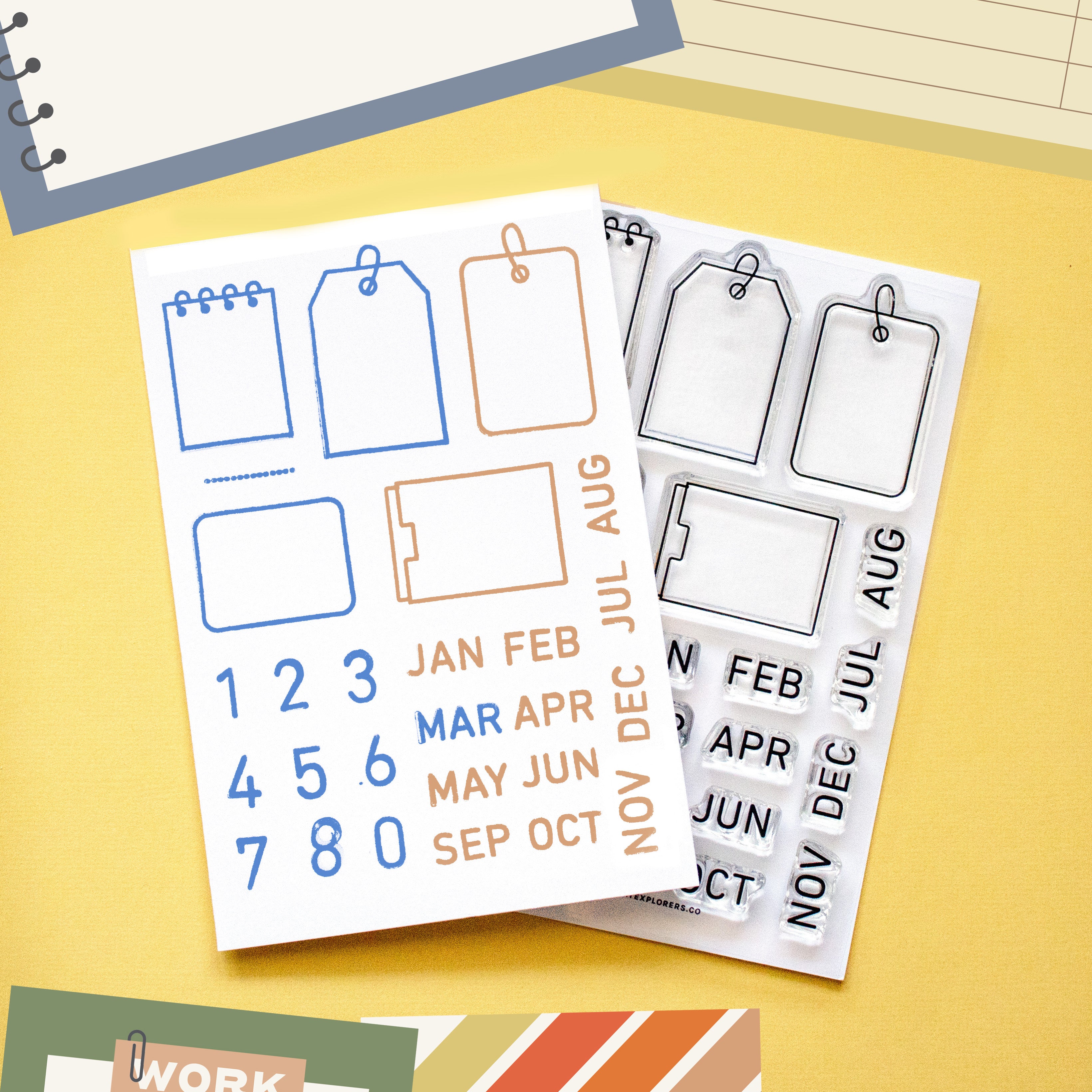 Calender Tag Mini Calendar Tags - 4x6 Clear Stamp Set – Everyday Explorers Co.