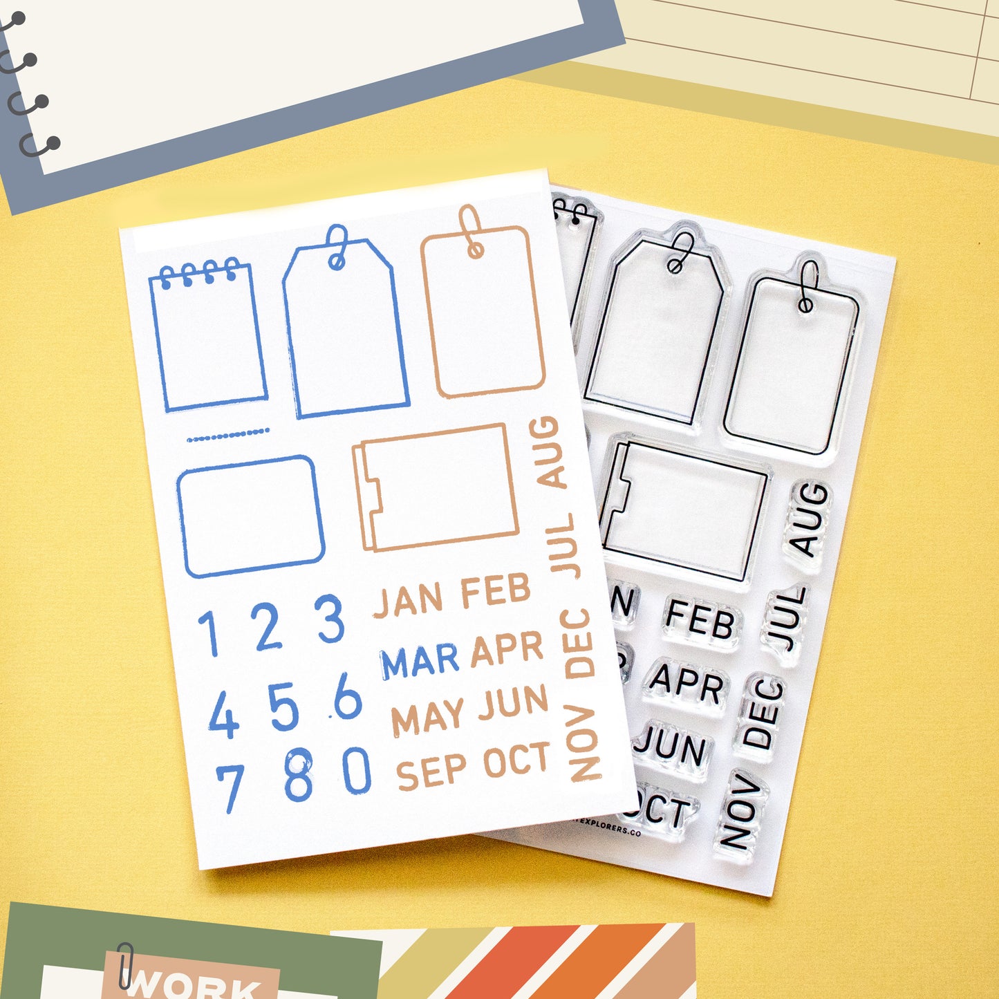 Mini Calendar Tags - 4x6 Clear Stamp Set