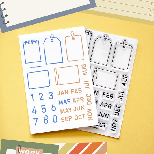 Mini Calendar Tags - 4x6 Clear Stamp Set