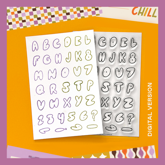 Bubble Letters by Papeletammy - Digital Stamp Set