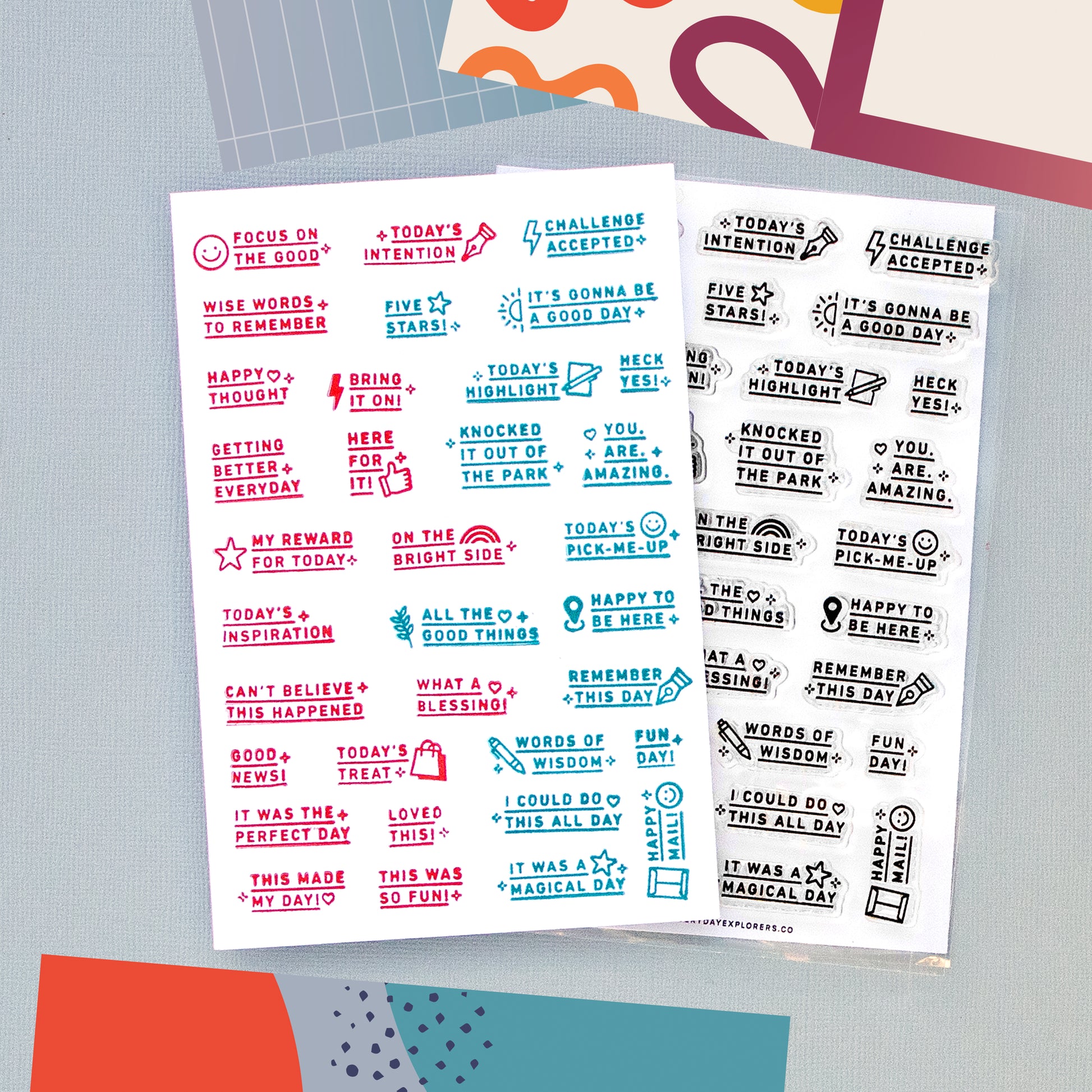 Positivity Prompts - 4x6 Clear Stamp Set – Everyday Explorers Co.