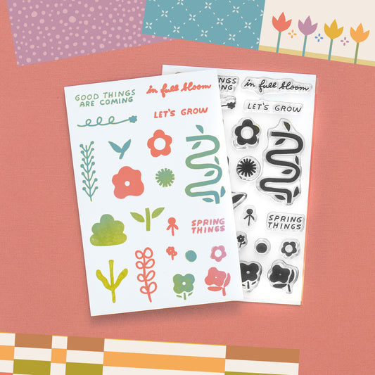Spring Things by Tina Azsmus - 4x6 Clear Stamp Set