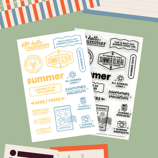 MBMC28: This Summer (Throwback!) - 4x6 Clear Stamp Set