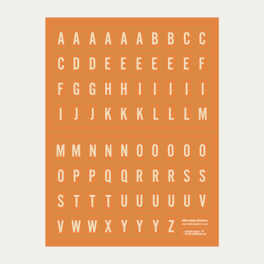 6x8 Alphabet Sticker Sheet - Citrus
