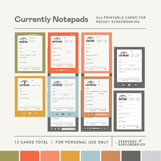 Currently Notepads - Digital Printables
