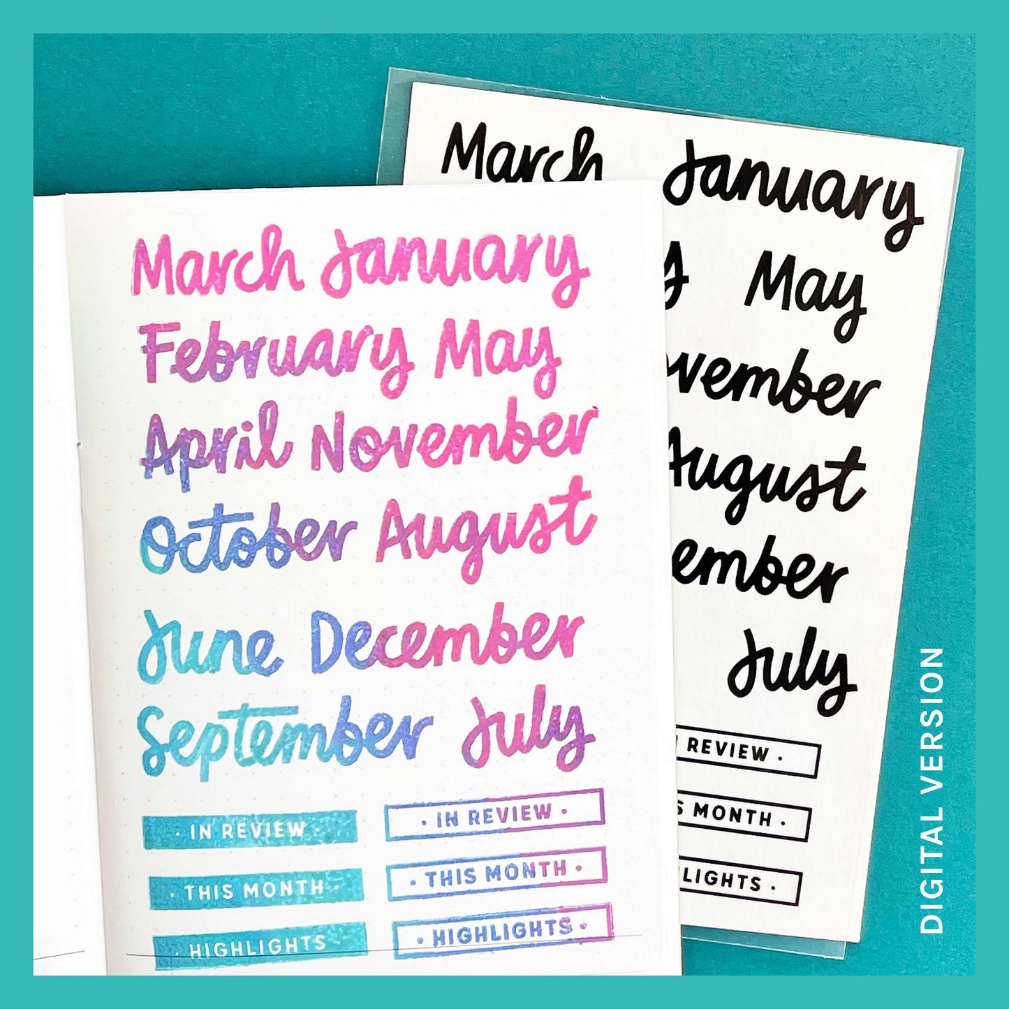 Loopy Months - Digital Stamp Set