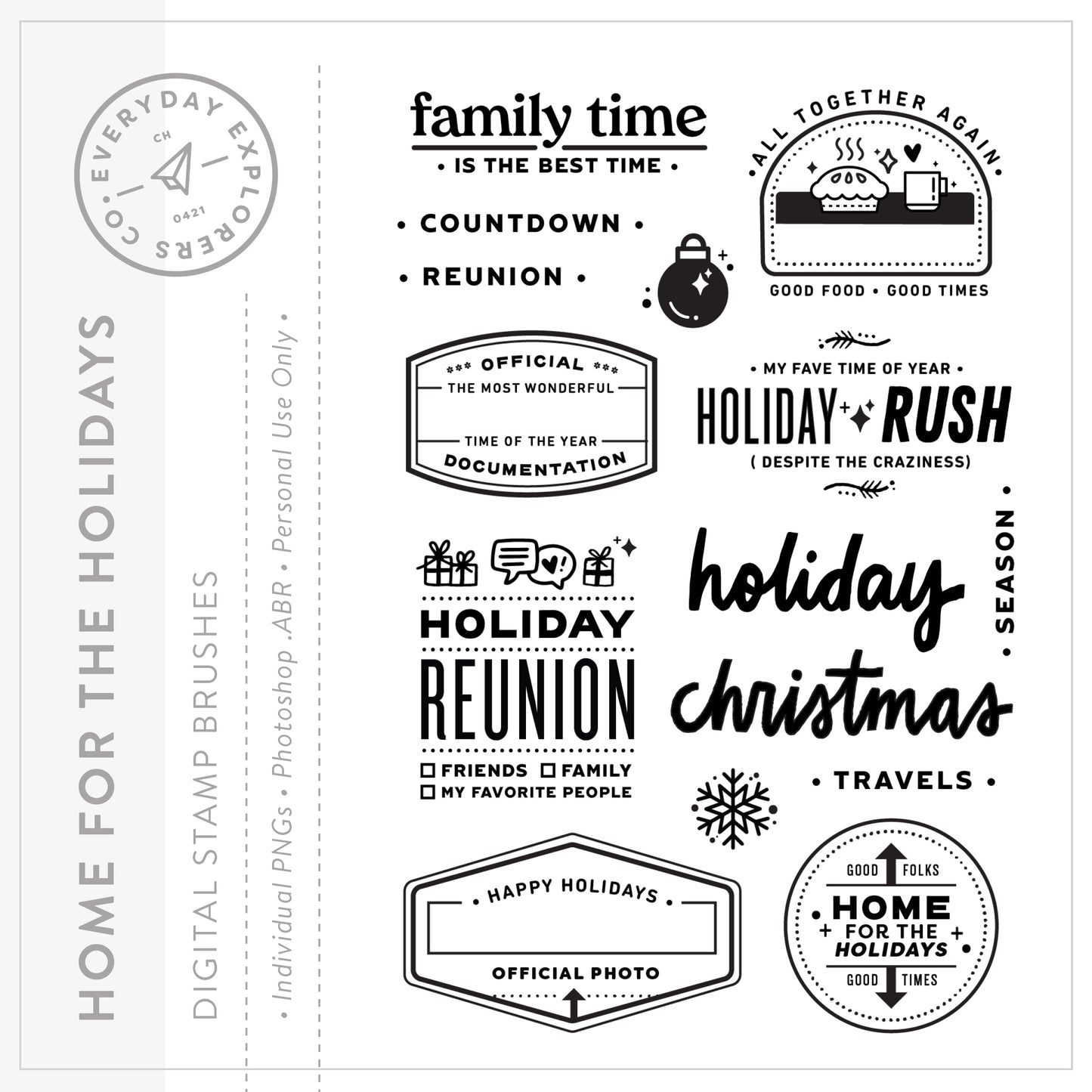 Home for the Holidays - Digital Stamp Set