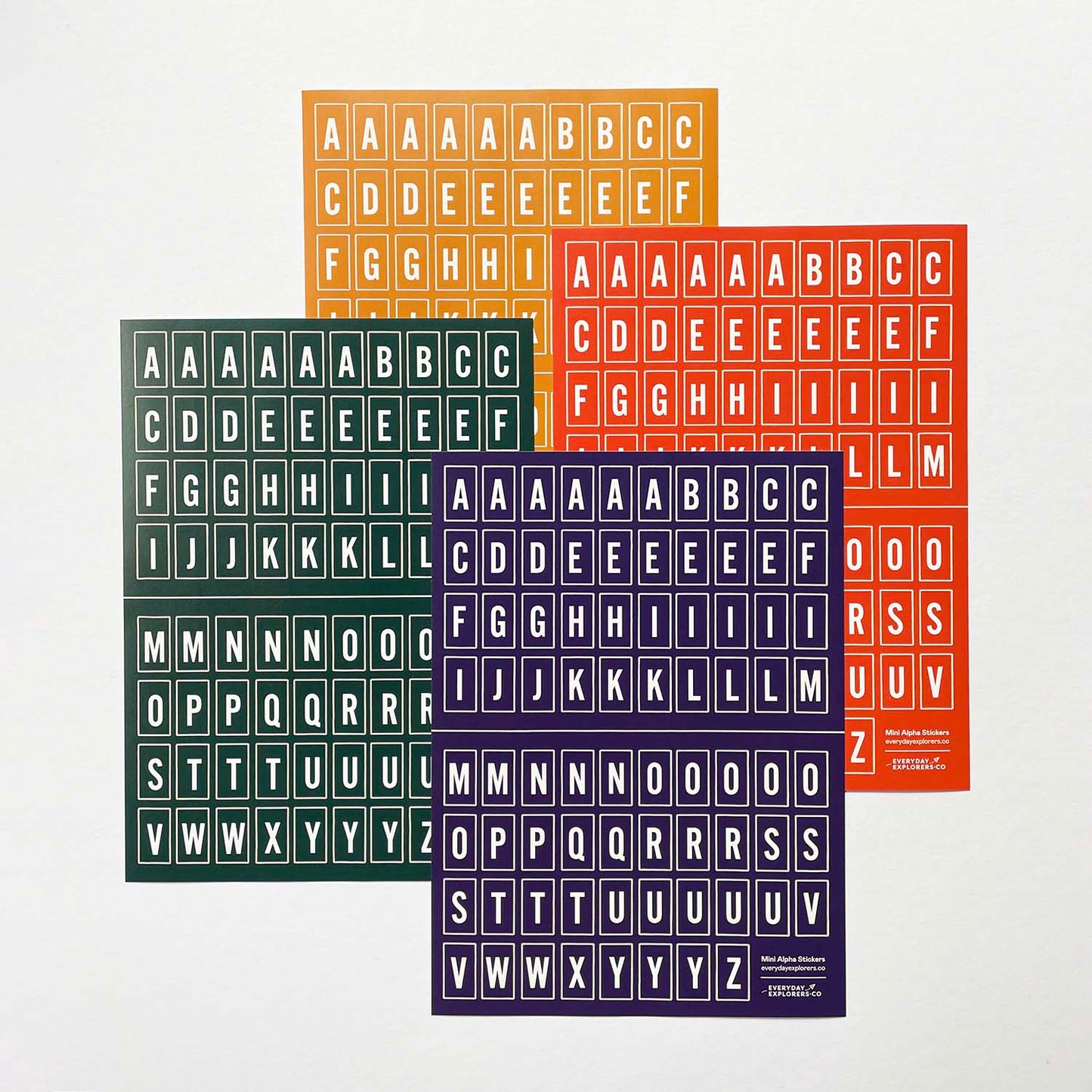 6x8 Alphabet Sticker Sheet - Purple