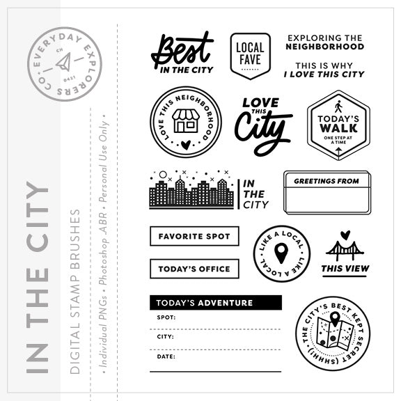 In the City - Digital Stamp Set