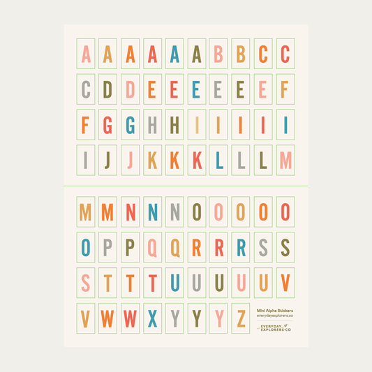 6x8 Alphabet Sticker Sheet - Confetti