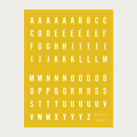 6x8 Alphabet Sticker Sheet -  Lemondrop