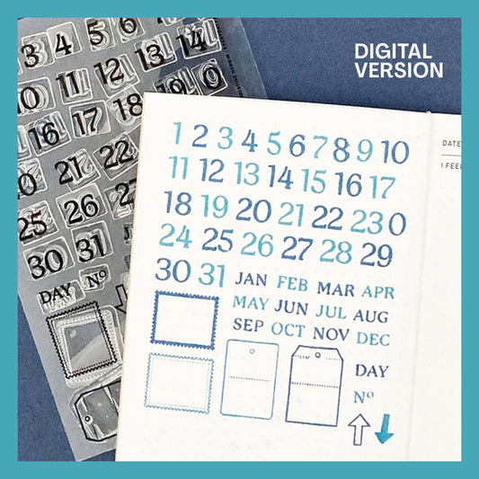 Mini Calendar Days - Digital Stamp Set