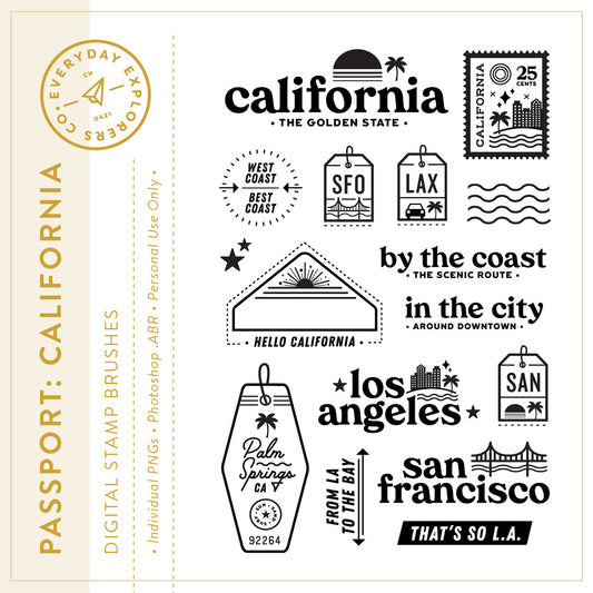 Passport: California - Digital Stamp Set