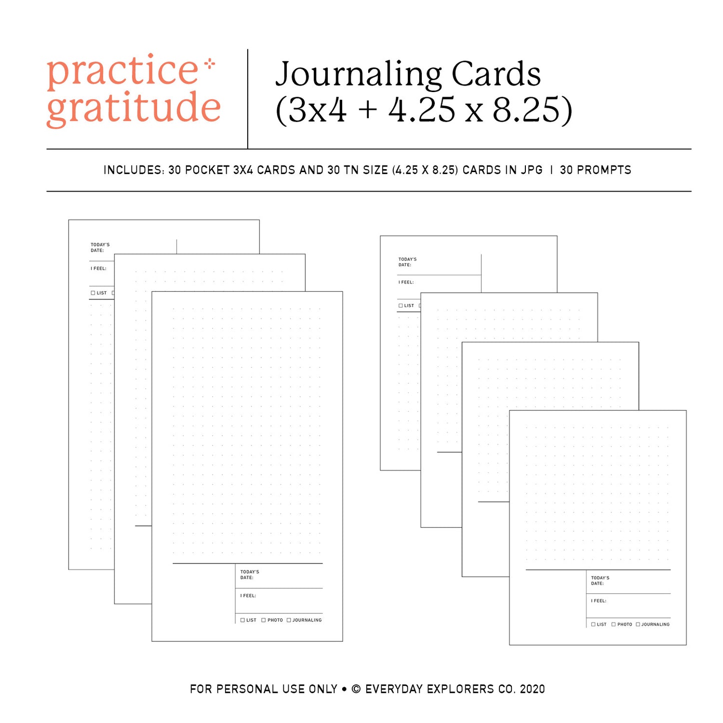 Practice Gratitude - Extra Cards