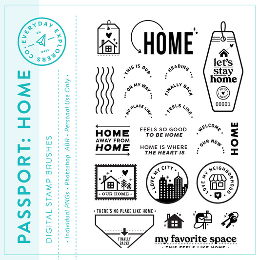Passport: Home - Digital Stamp Set