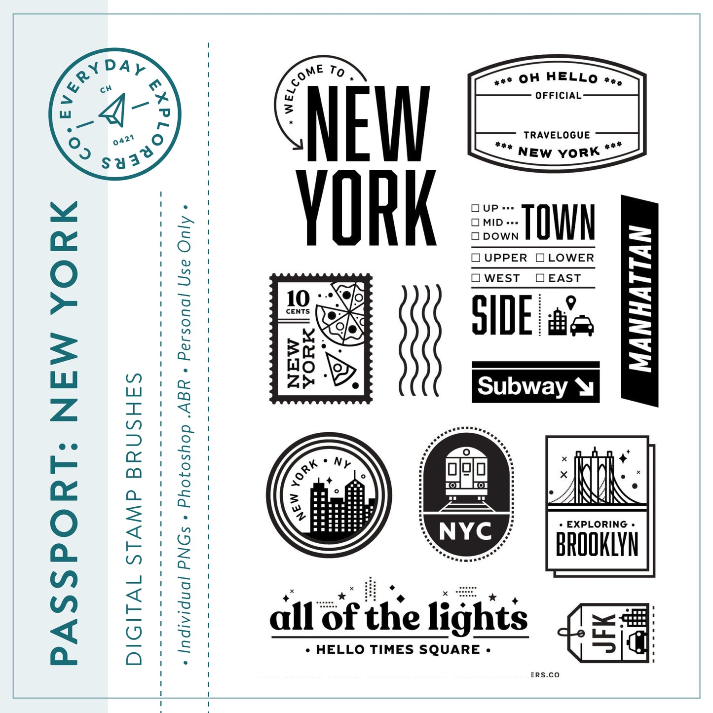 Passport: New York - Digital Stamp Set