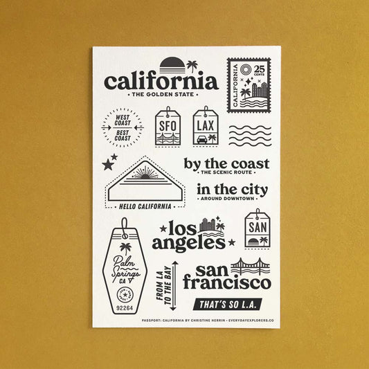Passport: California -  4x6 Clear Stamp Set