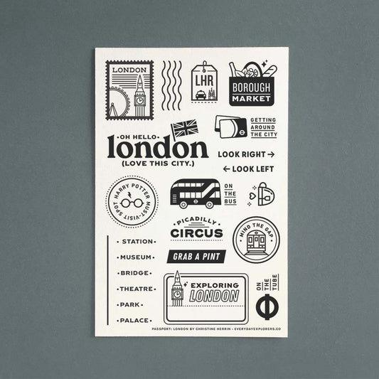 Passport: London (Throwback!) - 4x6 Clear Stamp Set