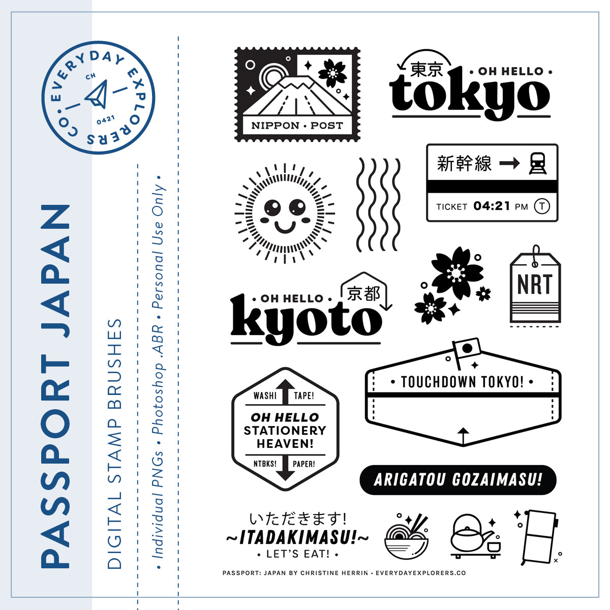 Passport: Japan - Digital Stamp Set
