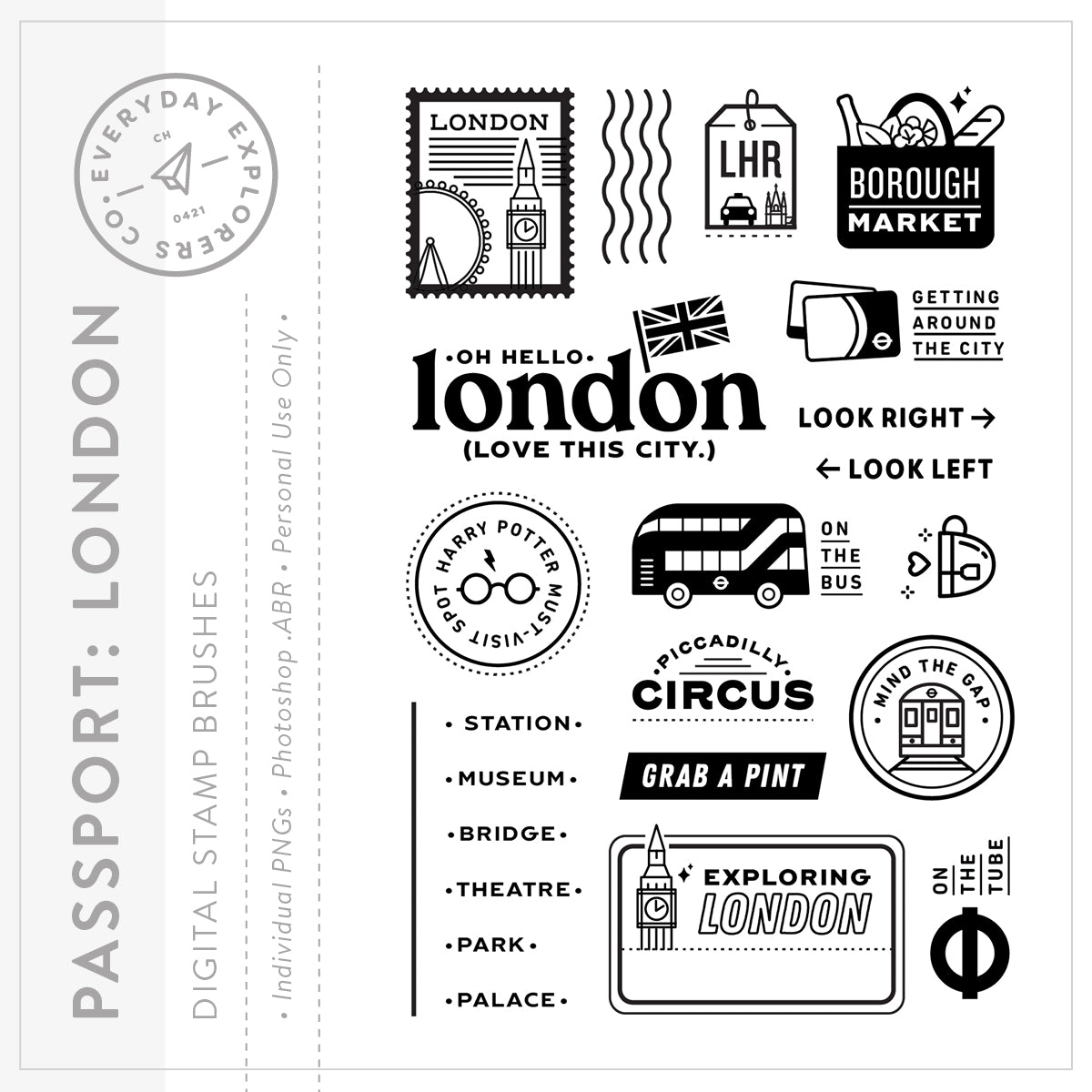 Passport: London - Digital Stamp Set