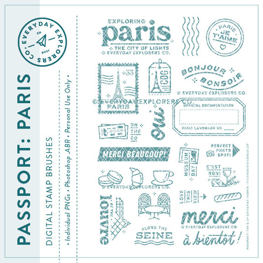 Passport: Paris - Digital Stamp Set