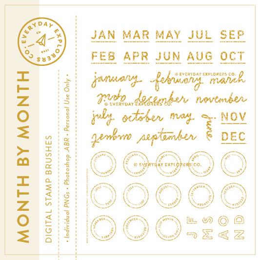 Month By Month - Digital Stamp Set