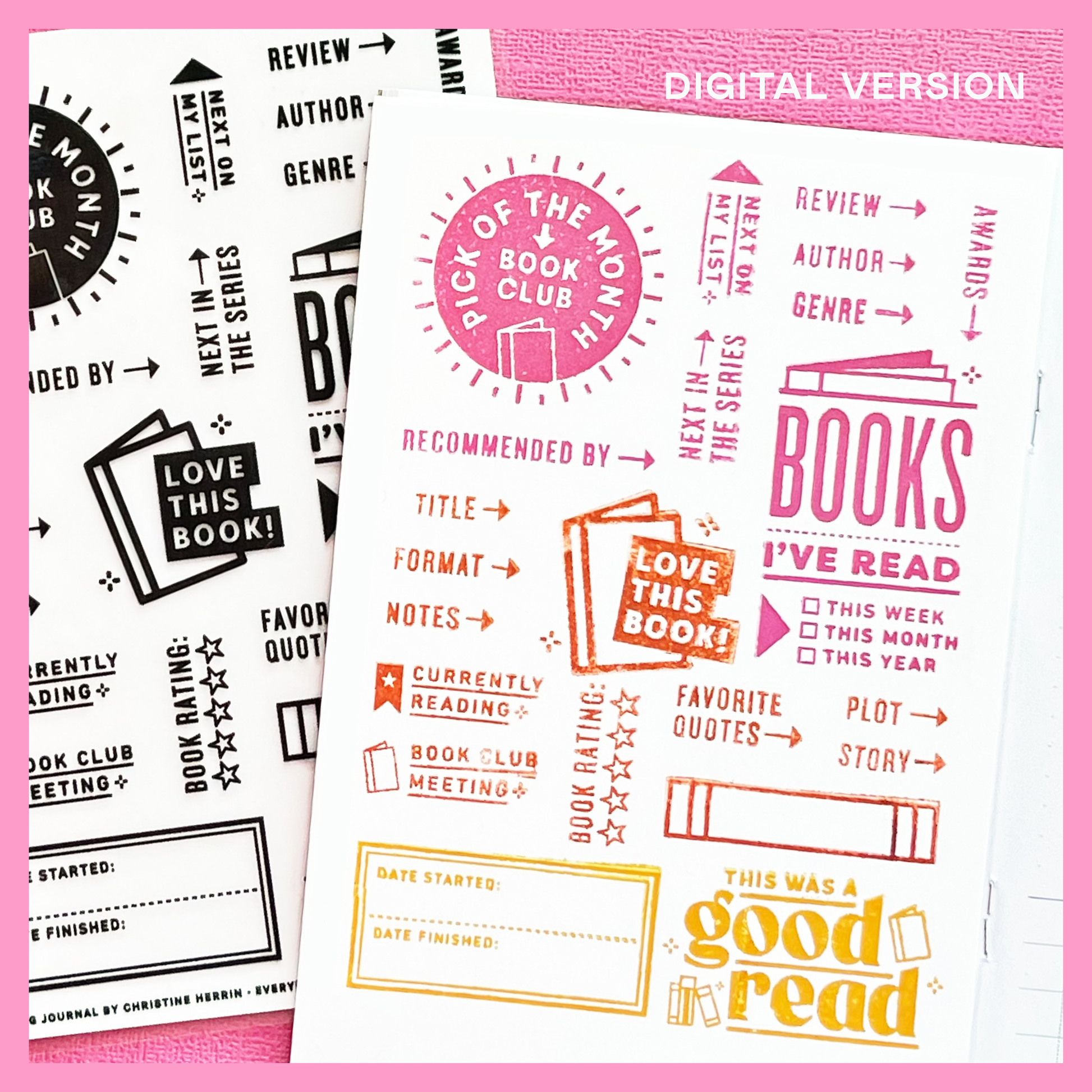 Reading Journal - Digital Stamp Set