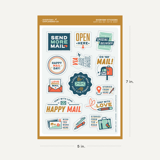 Happy Mail Day - 5x7 Sticker Sheet