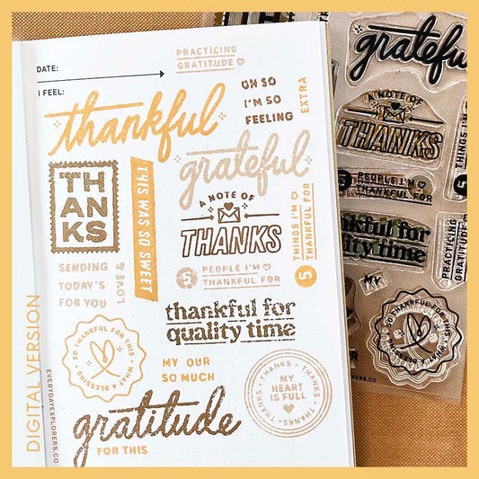 So Much Gratitude - Digital Stamp Set