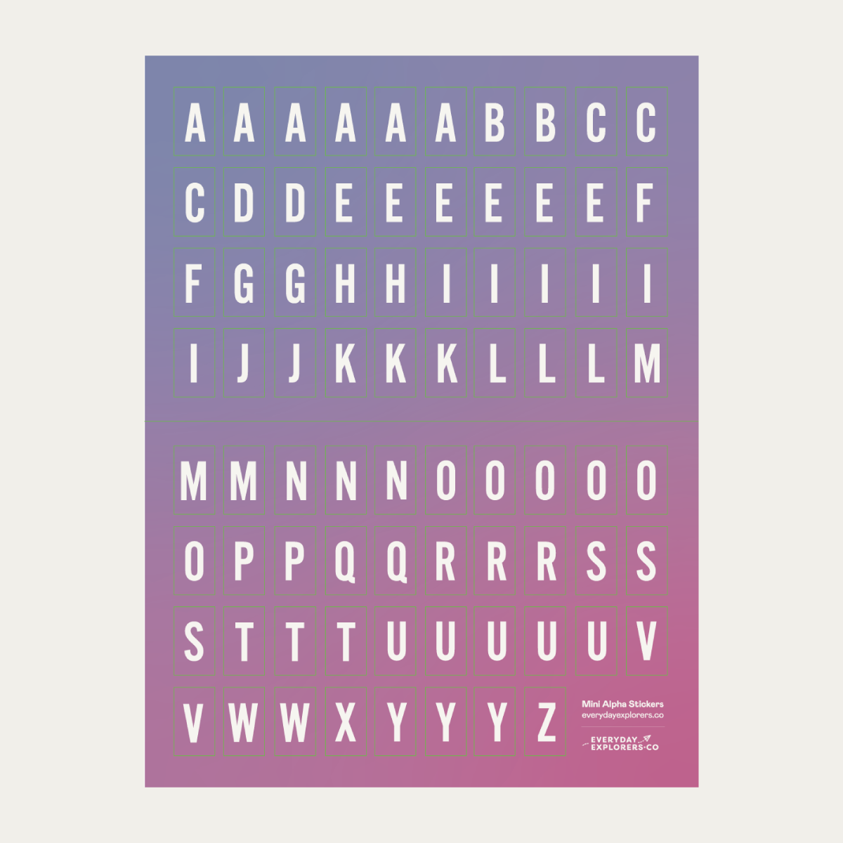 6x8 Alphabet Sticker Sheet - Sugar Rush