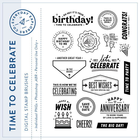 Time to Celebrate - Digital Stamp Set
