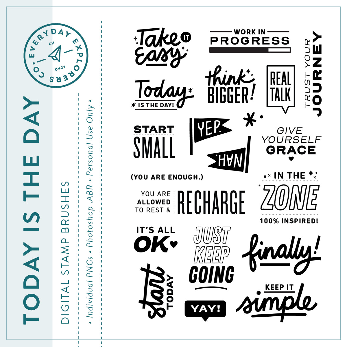 Today Is the Day - Digital Stamp Set