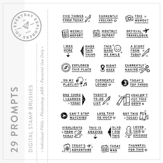29 Prompts - Digital Stamp Set